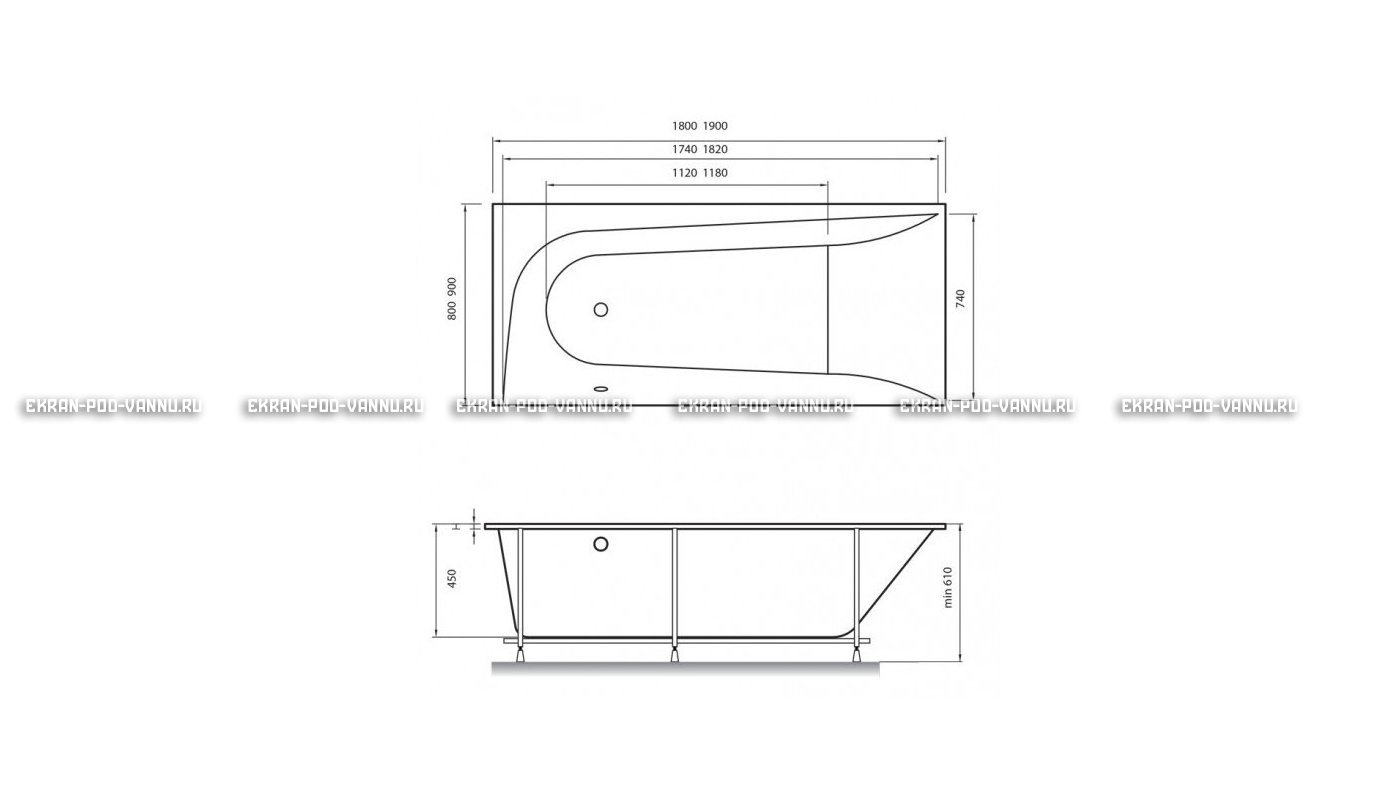 Акриловая ванна Vayer Boomerang 190x90 – купить по цене 53050 руб. в интернет-магазине в городе Саратов картинка 15